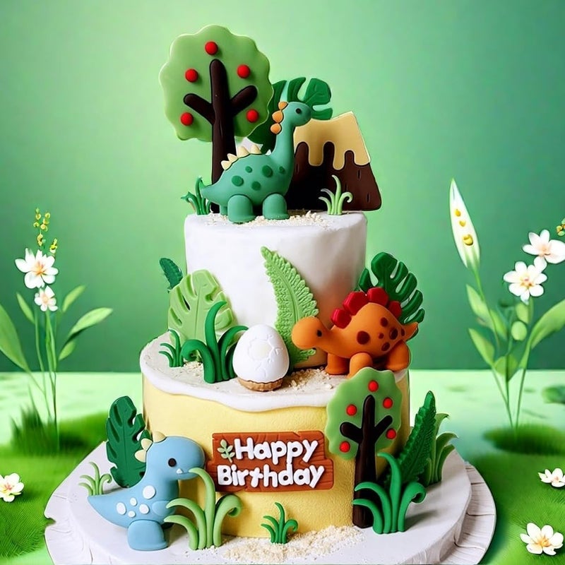 LAST HOE DOWN Dinosaur Cake Decor Dinosaur Baby Birthday Cake Decor Dinosaur Theme Party Supplies - Image 1